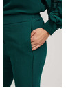 Moodo Смарагдови панталони със структура и 7/8 крачоли Moodo