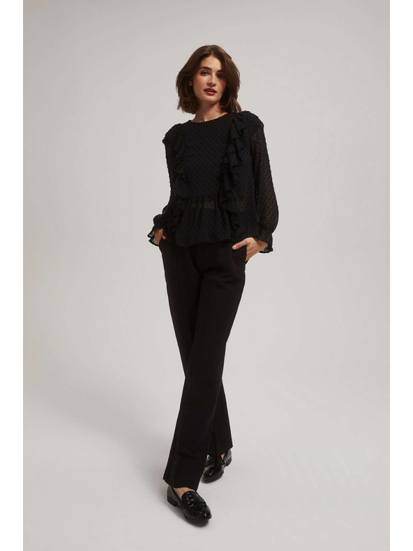 Moodo Черни панталони със структура Moodo