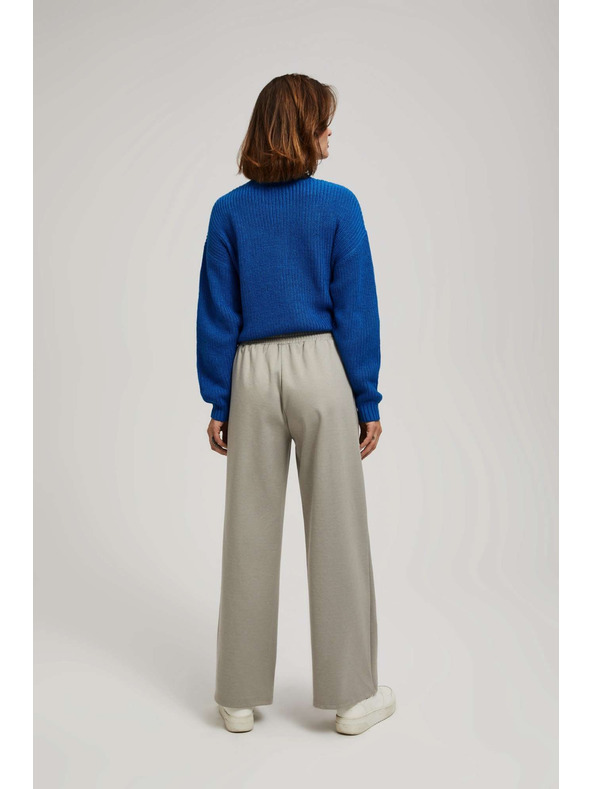 Moodo Кафяви панталони със структура и широки крачоли Moodo