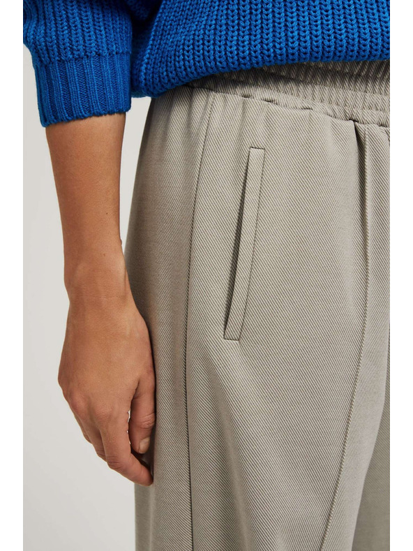 Moodo Кафяви панталони със структура и широки крачоли Moodo