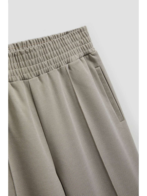 Moodo Кафяви панталони със структура и широки крачоли Moodo