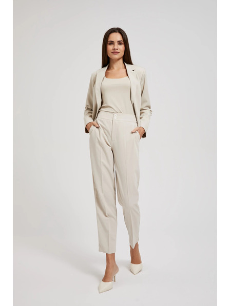 Moodo Гладки цигарени бежови панталони Moodo