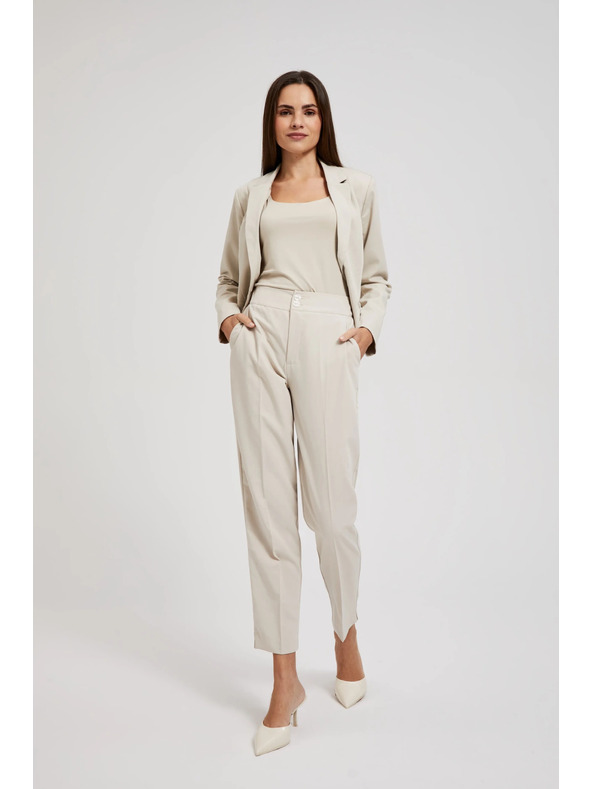 Moodo Гладки цигарени бежови панталони Moodo