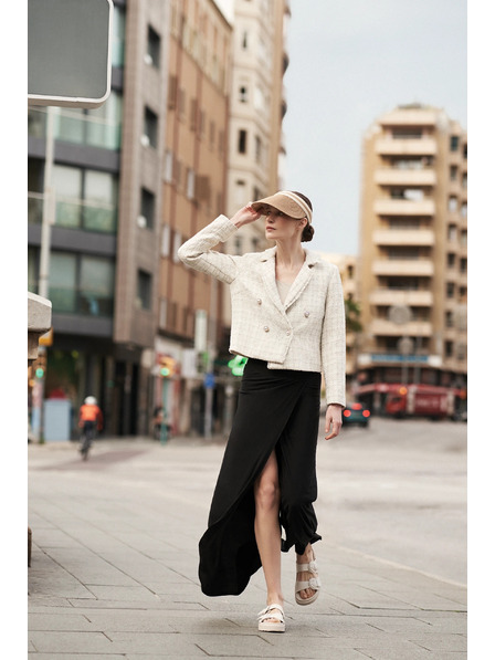 Moodo Черни панталони с широки крачоли Moodo