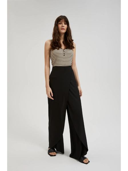 Moodo Черни панталони с широки крачоли Moodo