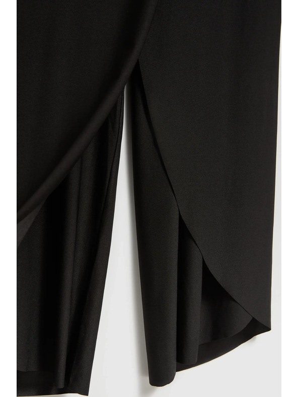 Moodo Черни панталони с широки крачоли Moodo