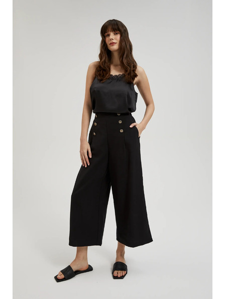 Moodo Черни панталонки-пола с декоративни копчета Moodo