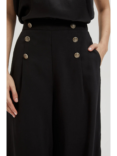 Moodo Черни панталонки-пола с декоративни копчета Moodo