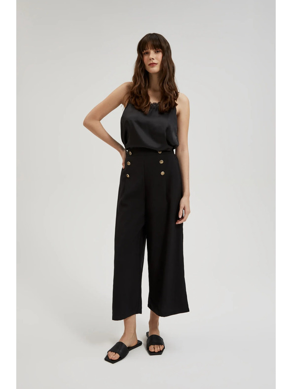 Moodo Черни панталонки-пола с декоративни копчета Moodo