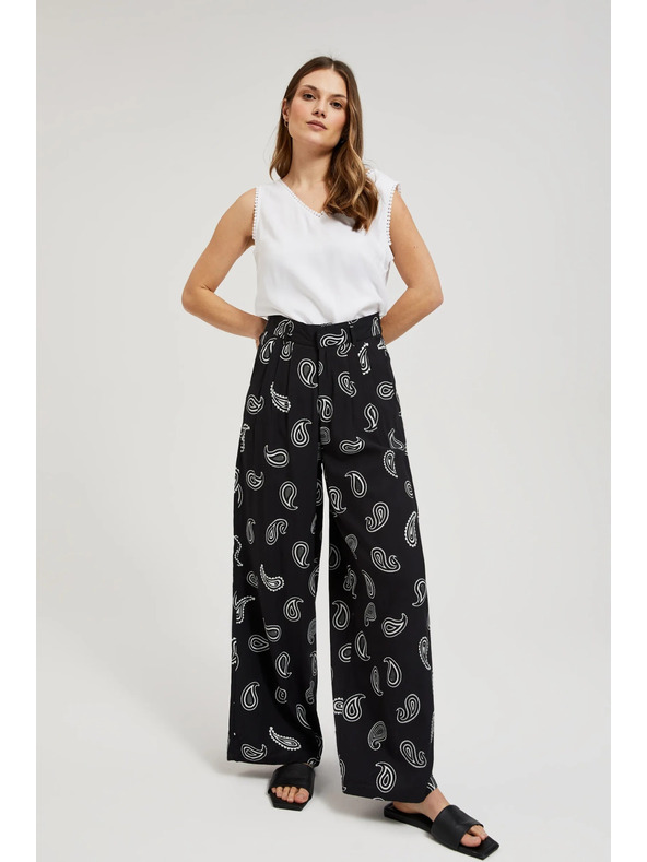 Moodo Черни панталони с фин десен Moodo