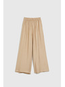 Moodo Бежови панталони с широки крачоли и ластик в талията Moodo