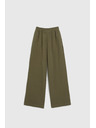 Moodo Маслинени памучни панталони с широки крачоли Moodo