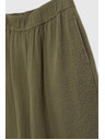 Moodo Маслинени памучни панталони с широки крачоли Moodo