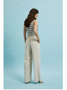 Moodo Ленени панталони с широки крачоли бежови Moodo