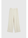 Moodo Ленени панталони с широки крачоли бежови Moodo