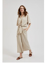 Moodo Ленени панталонки-пола бежови Moodo