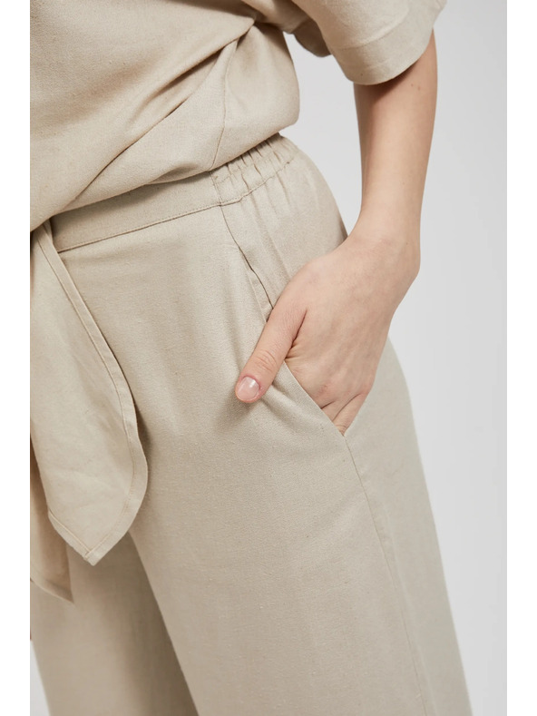 Moodo Ленени панталонки-пола бежови Moodo