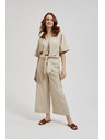 Moodo Ленени панталонки-пола бежови Moodo