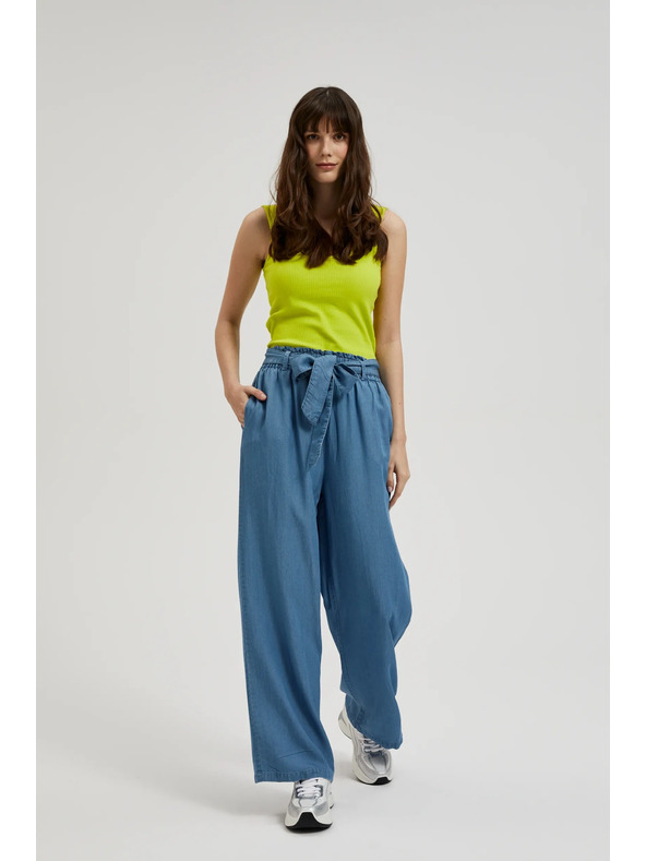 Moodo Сини лиоцелови панталони с широки крачоли Moodo