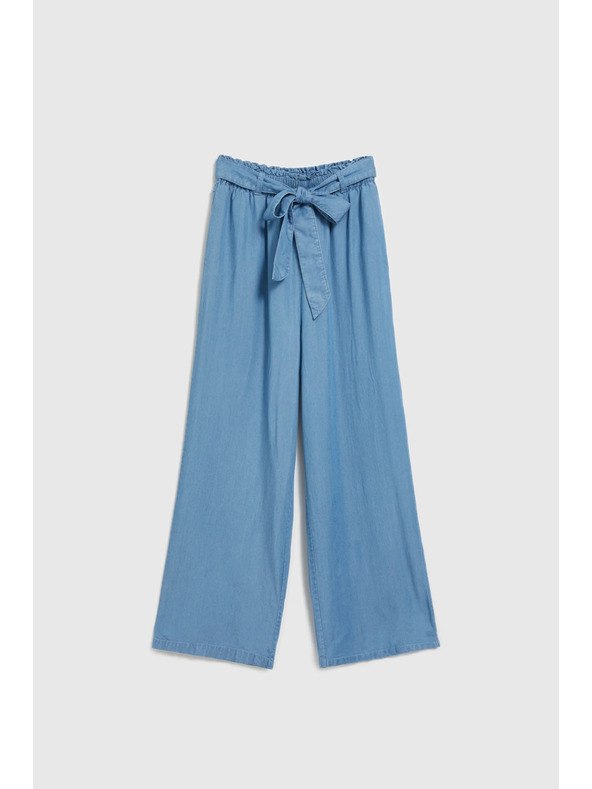 Moodo Сини лиоцелови панталони с широки крачоли Moodo