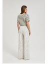 Moodo Ленени раирани бели панталони Moodo