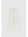Moodo Ленени раирани бели панталони Moodo