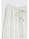Moodo Ленени раирани бели панталони Moodo