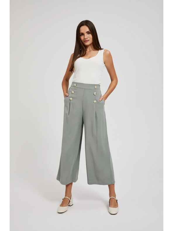 Moodo Маслинени панталонки-пола с копчета Moodo