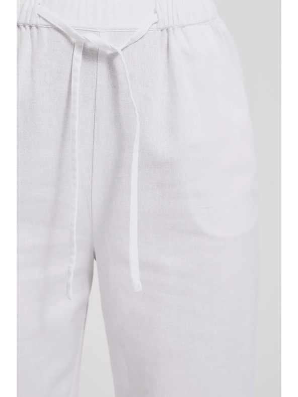 Moodo Гладки вискозни панталони бели Moodo