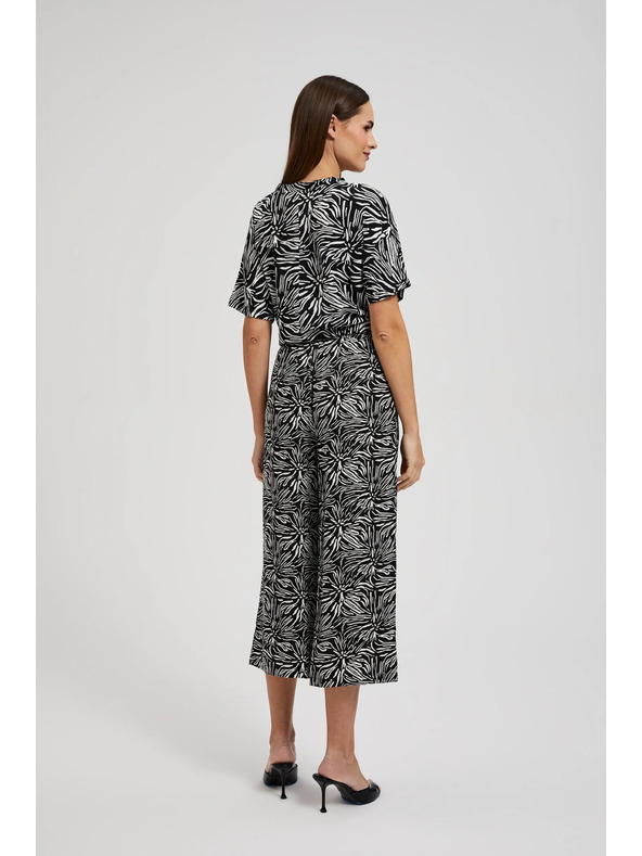 Moodo Черни панталонки-пола с десен Moodo