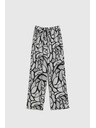 Moodo Вискозни панталони с прави крачоли черно-бели Moodo