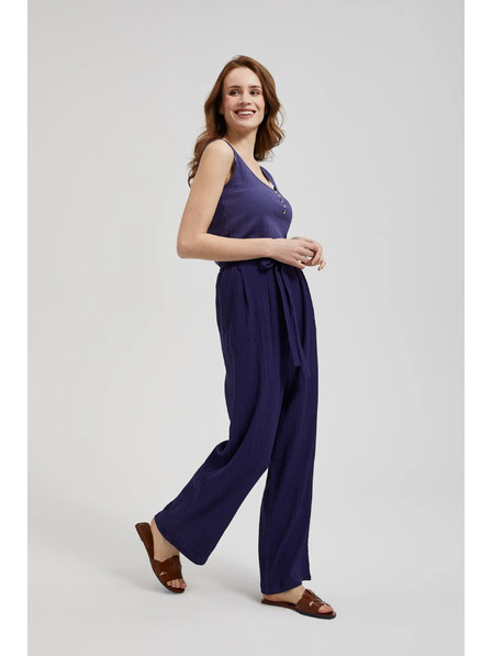 Moodo Лилави панталони с широки крачоли и колан Moodo