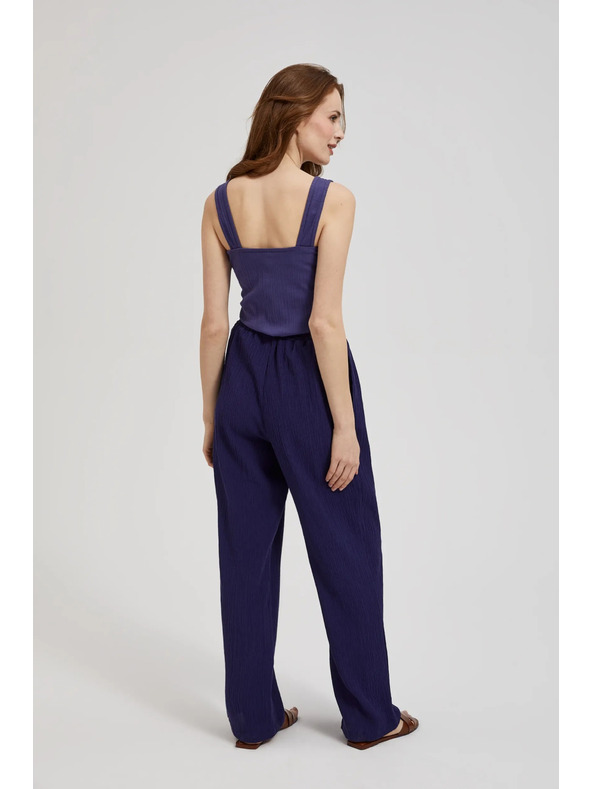 Moodo Лилави панталони с широки крачоли и колан Moodo