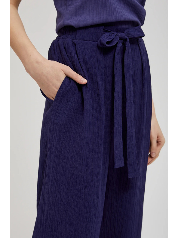 Moodo Лилави панталони с широки крачоли и колан Moodo