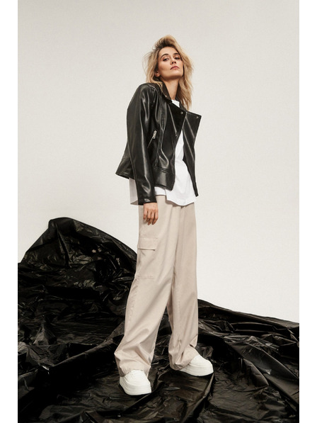 Moodo Бежови карго панталони с прави крачоли Moodo