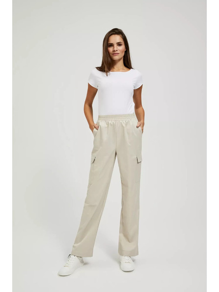 Moodo Бежови карго панталони с прави крачоли Moodo