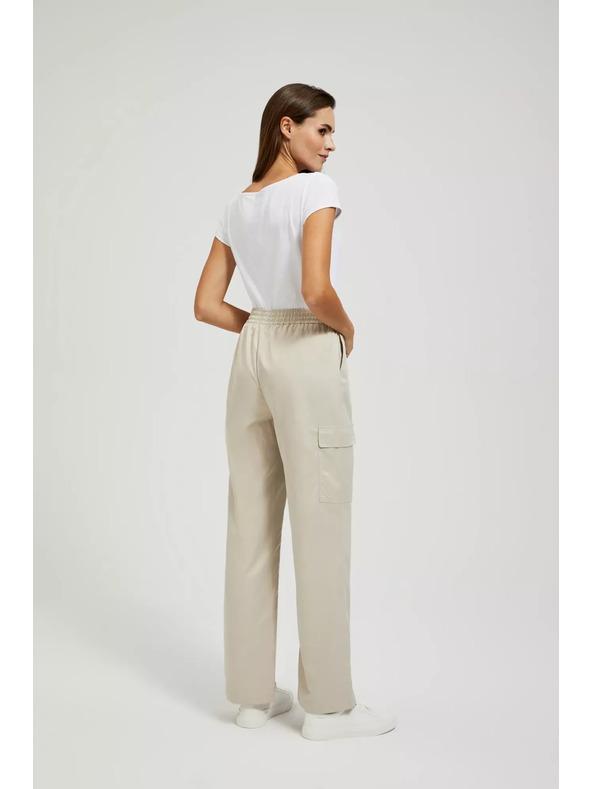 Moodo Бежови карго панталони с прави крачоли Moodo