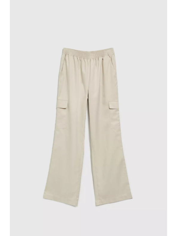 Moodo Бежови карго панталони с прави крачоли Moodo