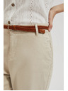Moodo Бежови панталони с декоративен колан Moodo
