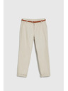 Moodo Бежови панталони с декоративен колан Moodo