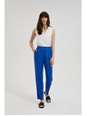 Moodo Сини ленени панталони с маншети Moodo