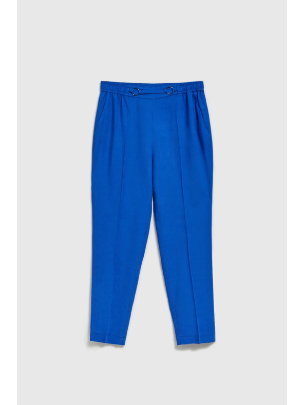 Moodo Сини ленени панталони с маншети Moodo