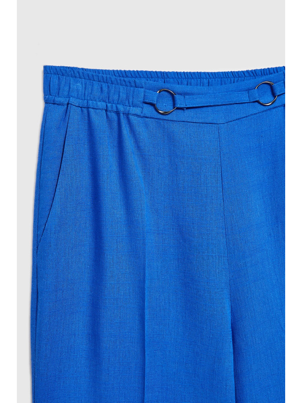 Moodo Сини ленени панталони с маншети Moodo