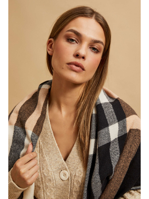 Moodo Праскови шал на квадратчета Moodo