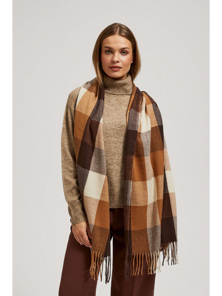 Moodo Елегантен квадратен кафяв шал Moodo