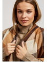 Moodo Елегантен квадратен кафяв шал Moodo