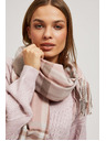 Moodo Пудрово розов шал на квадратчета с ресни Moodo
