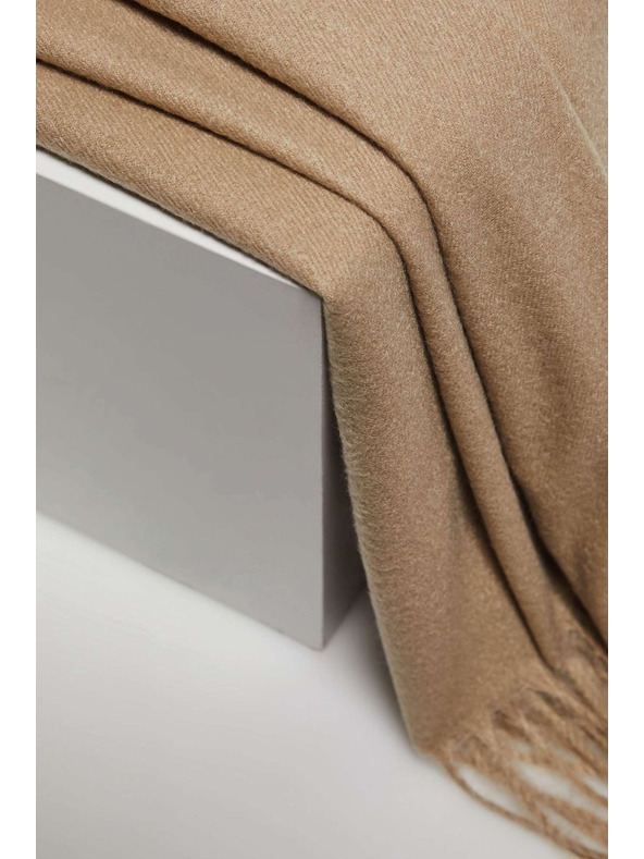 Moodo Гладък тъмно бежов шал Moodo