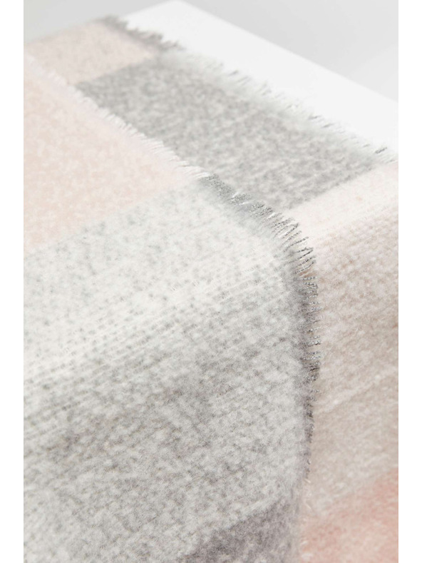 Moodo Пудрово розов шал на квадратчета с ресни Moodo