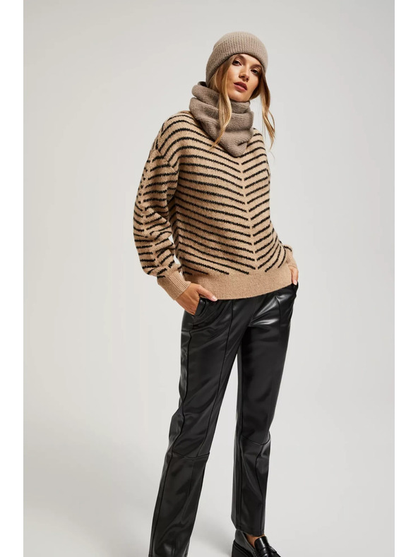 Moodo Кафяв шал с металическо влакно Moodo